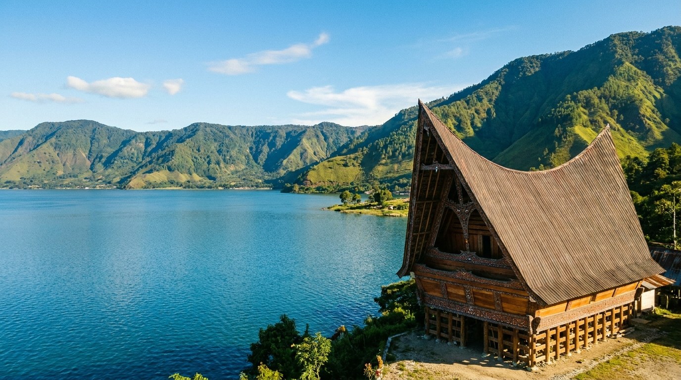 Danau Toba dan Rumah Bolon Batak, Sumatera Utara